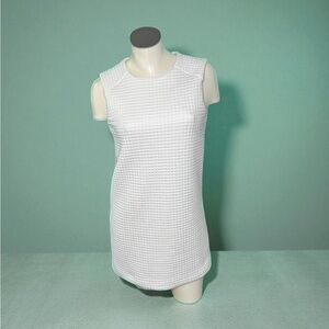 WILLI SMITH White Quilted Sleeveless Lined Mini Dress Size S